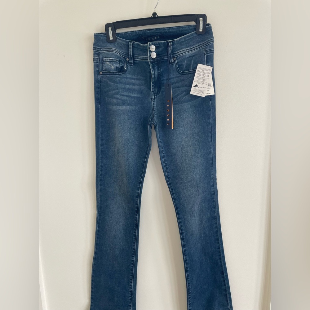 Tinsel Medium Wash Blue Flare Jeans